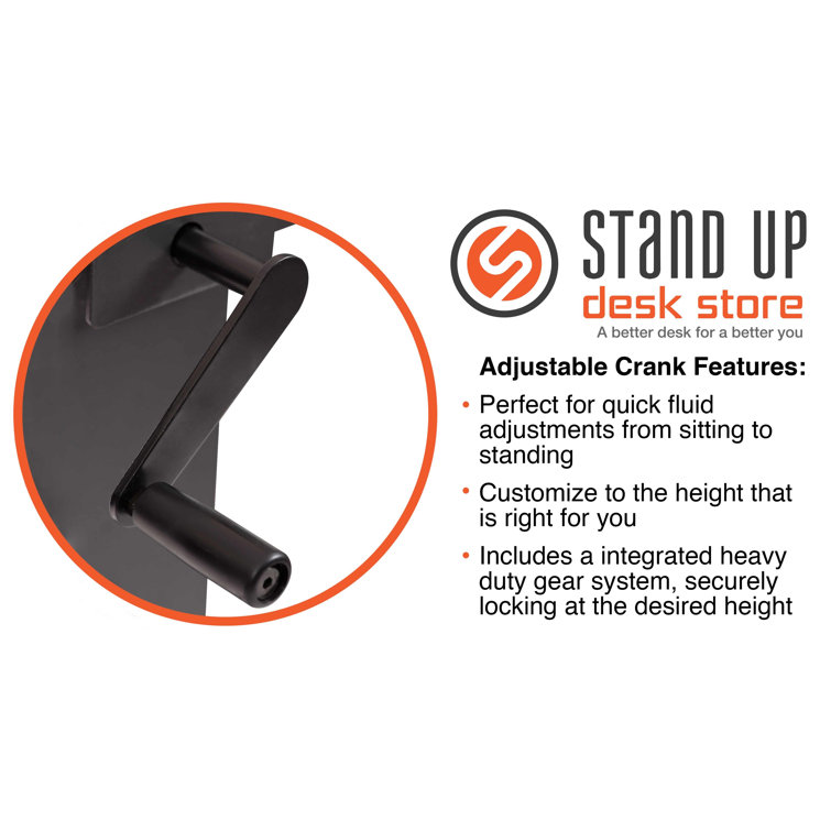 Stand up desk store crank deals adjustable height rolling standing desk